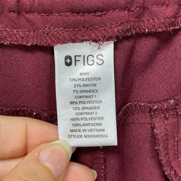 Figs | Men’s Tansen Jogger Scrub Pants Drawstring Waist Burgundy Sz XXL - Picture 4 of 16